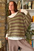 Stripe Boucle Slouch Knit Mocha & Moss